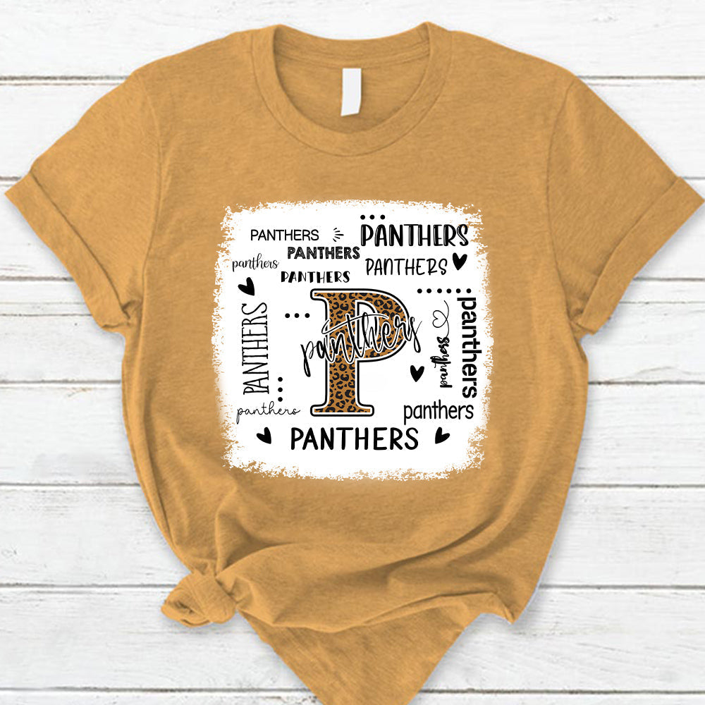 Panthers Leopard Teacher T-Shirt