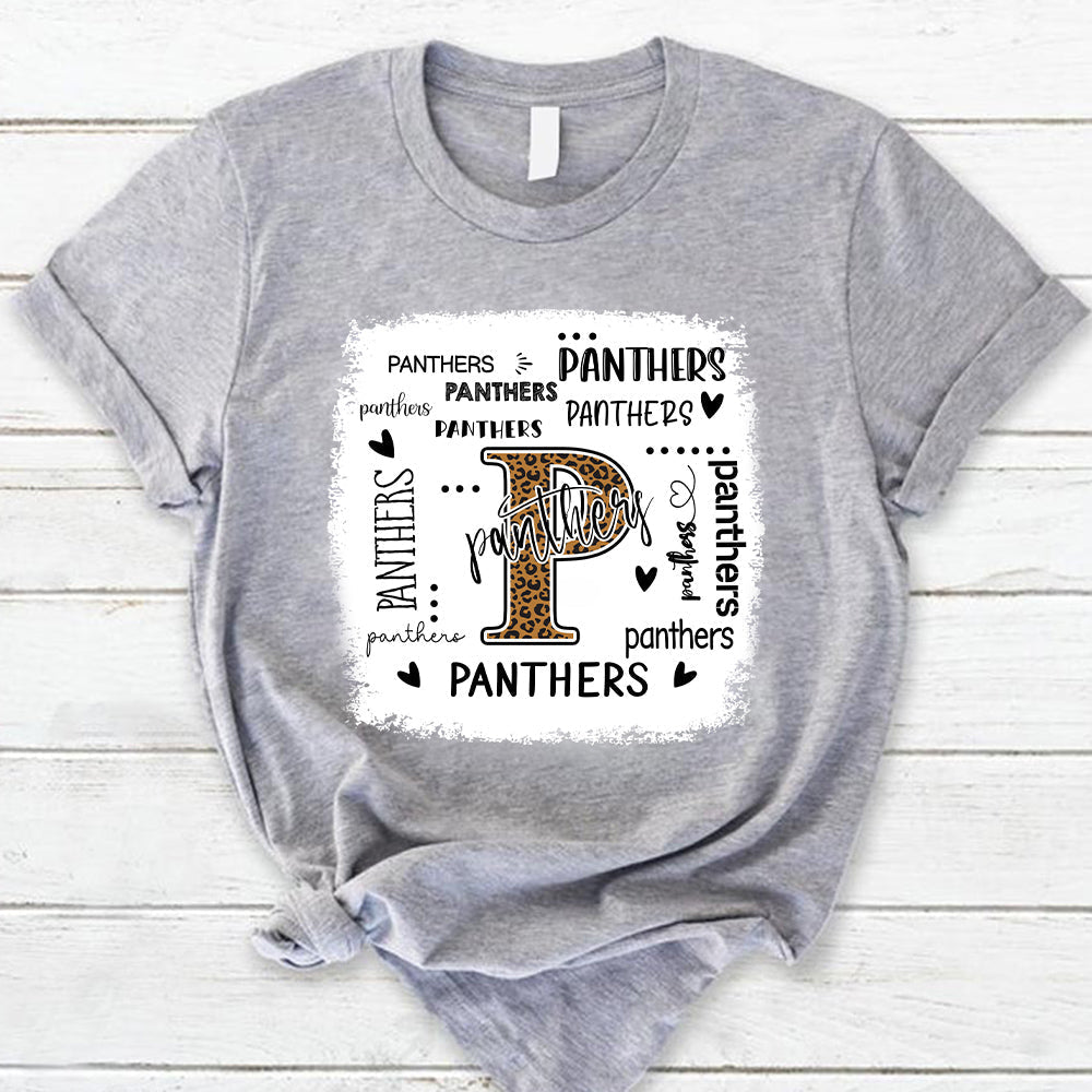 Panthers Leopard Teacher T-Shirt