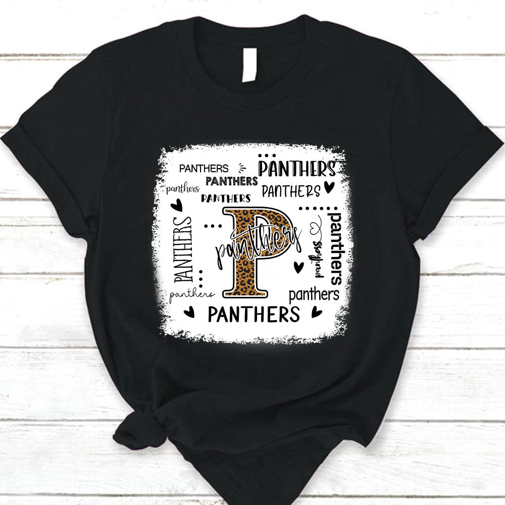 Panthers Leopard Teacher T-Shirt