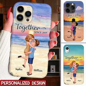 Couple Kissing At Beach Sunset Sunrise Personalized Phone Case