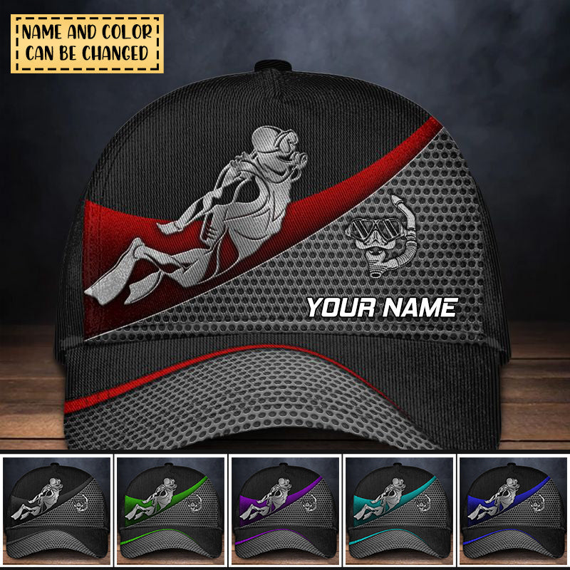 Personalized Scuba Diving Metal Multicolor Classic Cap