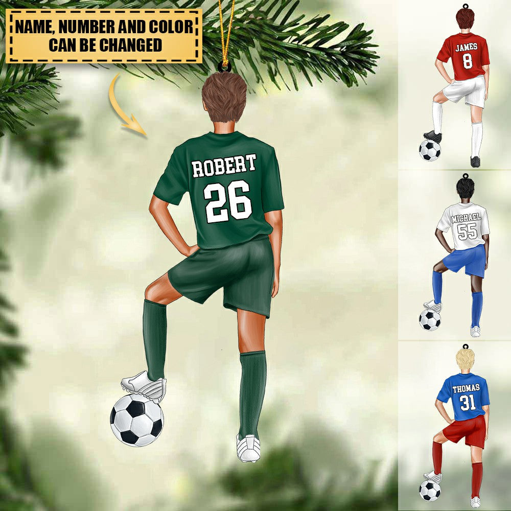 Personalized soccer player Hanging Ornament-Great Gift Idea For Soccer Players&Soccer Lovers