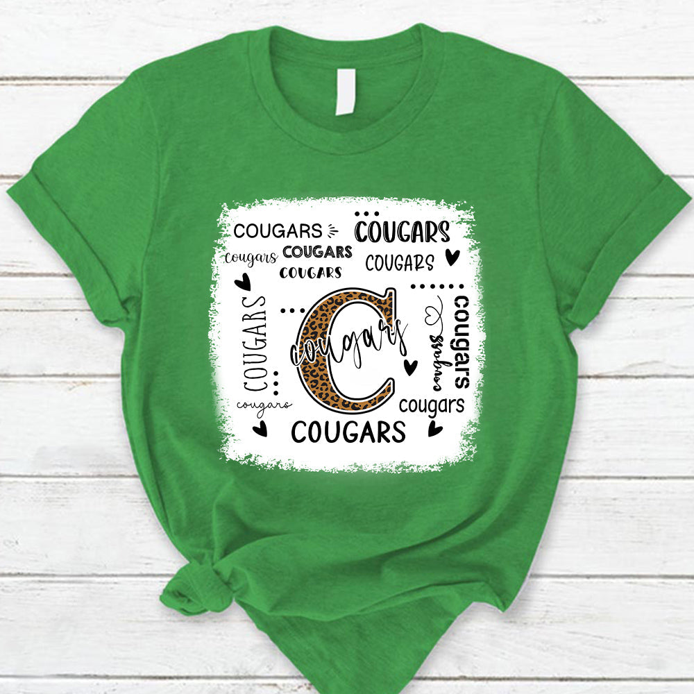 Cougars Leopard Teacher T-Shirt