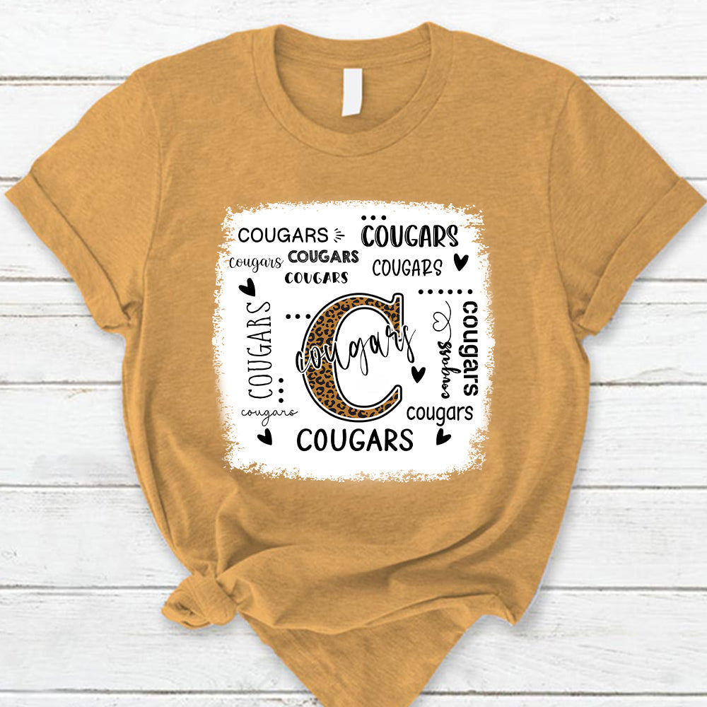 Cougars Leopard Teacher T-Shirt