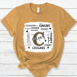 Cougars Leopard Teacher T-Shirt