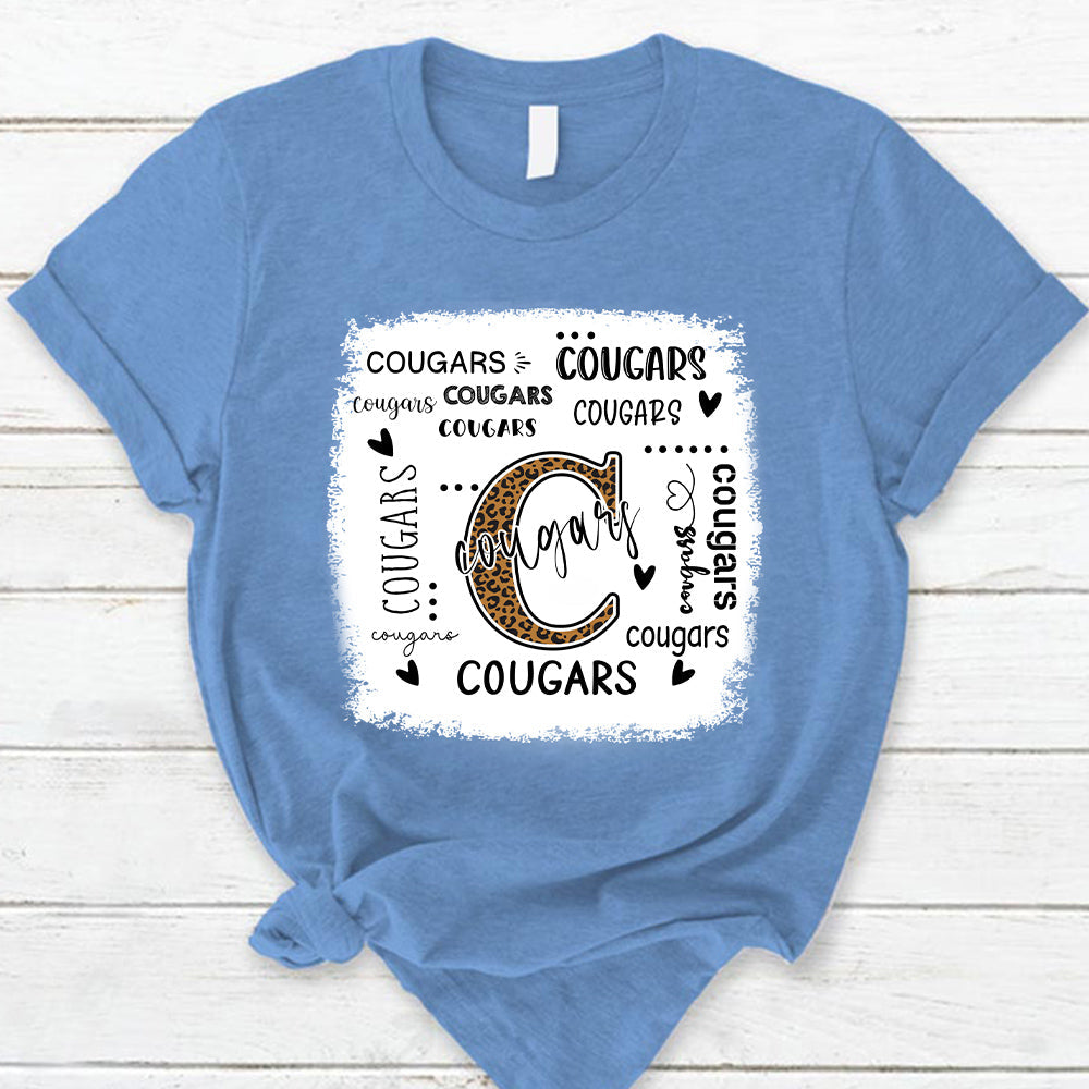 Cougars Leopard Teacher T-Shirt