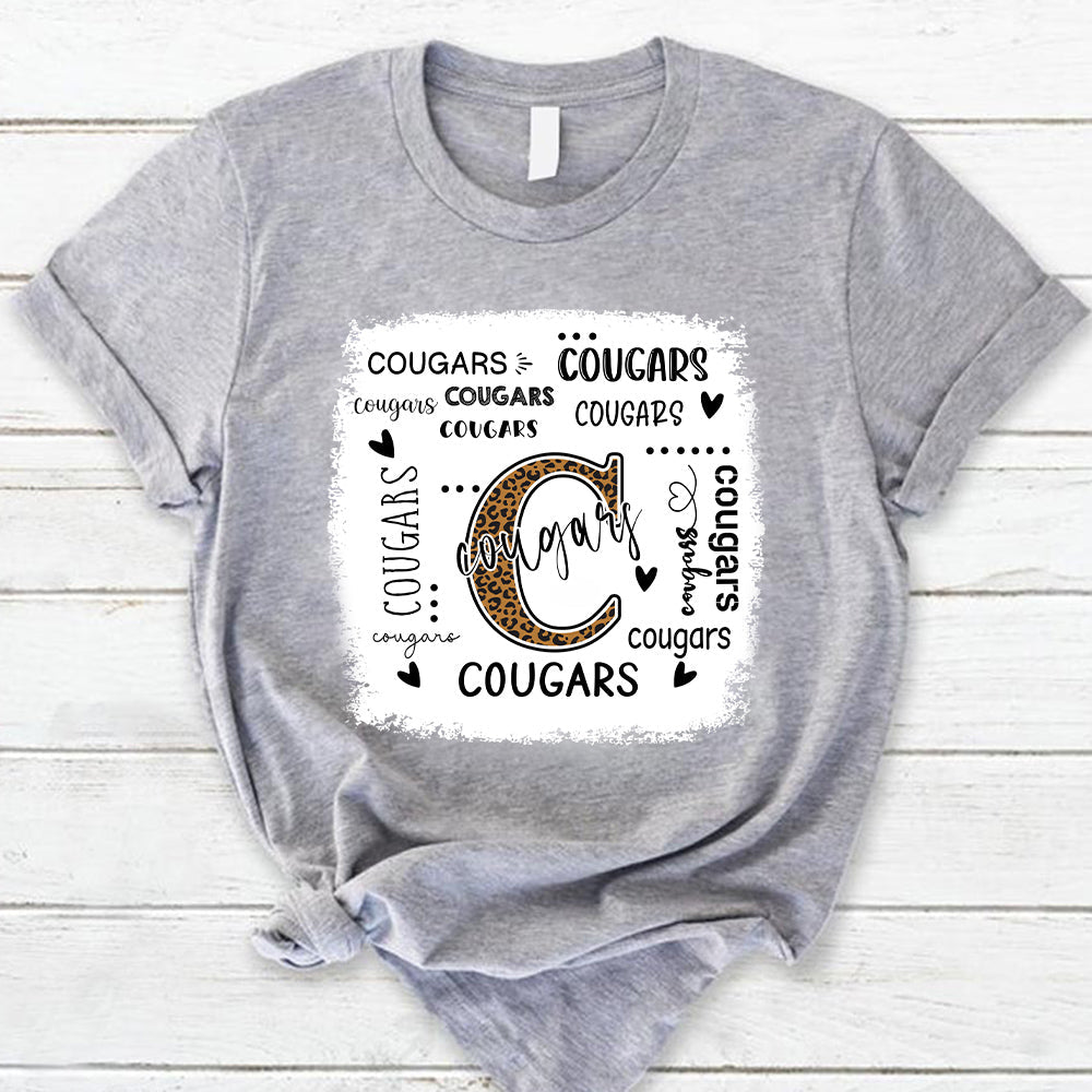 Cougars Leopard Teacher T-Shirt