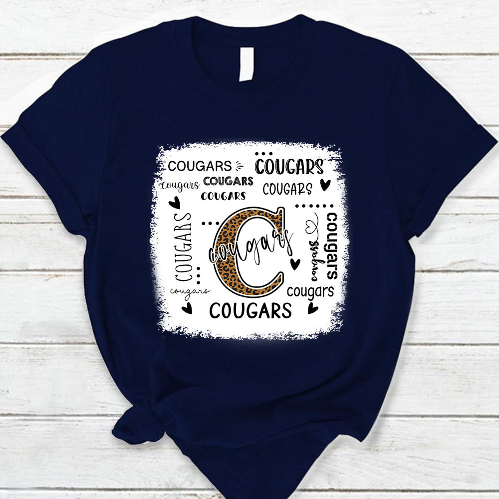 Cougars Leopard Teacher T-Shirt