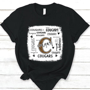 Cougars Leopard Teacher T-Shirt