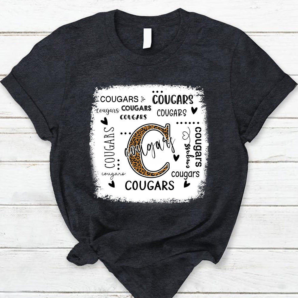 Cougars Leopard Teacher T-Shirt
