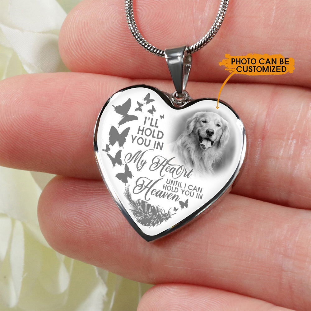 Personalized Memorial Heart Necklace I Will Hold In My Heart