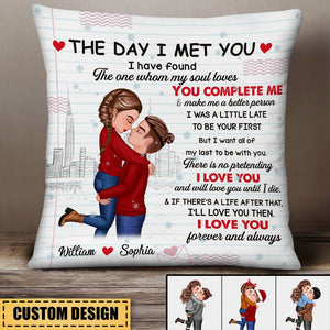 Christmas Gift Idea--- Couple Kissing -ILove You Forever And Always - Personalized Pillow