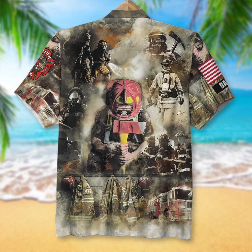 Firefighter Tasks, Hawaiian Shirt, Firefighter Working Scene, Gifts for Firefighters