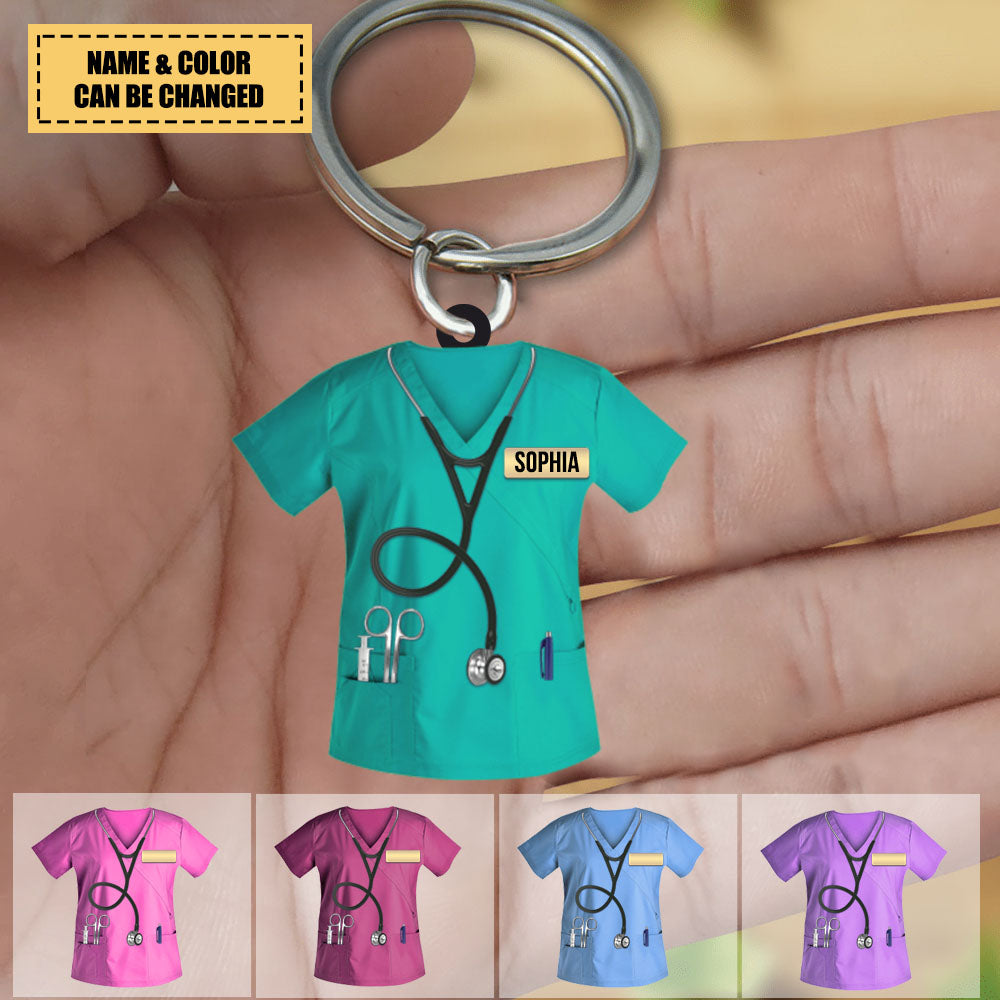 Personalized Nurse Scrubs - Gift For Nurse Acrylic Keychain - gousvip